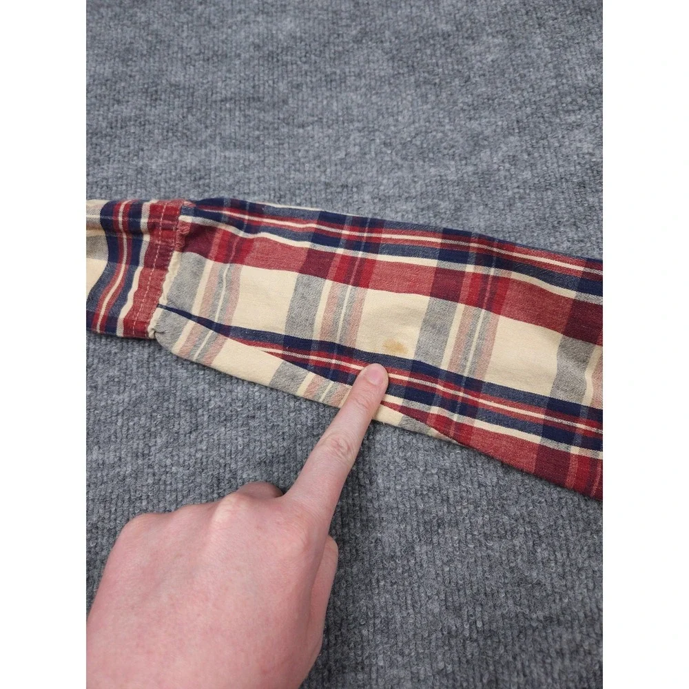 Vintage Faded Glory Pearl Snap Shirt Men's Large Plaid Western Cotton USA